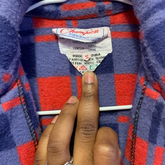 Red and Blue Sweater-like Button Up - Picture 6 of 6